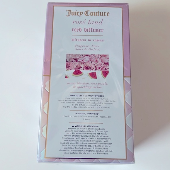 Juicy Couture Rosé Land Reed Diffuser 120ml / 4fl oz. New/Sealed - Picture 6 of 9